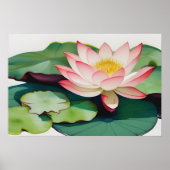 Aquarellmalerei auf Lotus-Blume Poster (Vorne)