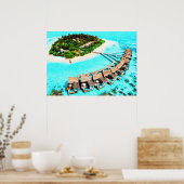 Aquarellmalerei auf Malediven Honeymoon Resort Poster (Küche)