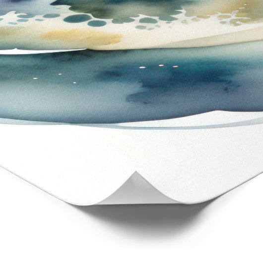 Aquarellmalerei auf Meeresschildkröten - Munition Poster (Ecke)