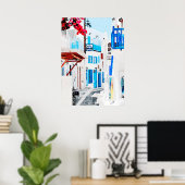 Aquarellmalerei auf Mykonos Poster (Heimbüro)