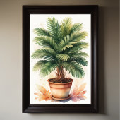 Aquarellmalerei auf Palme Tree in Pot Poster