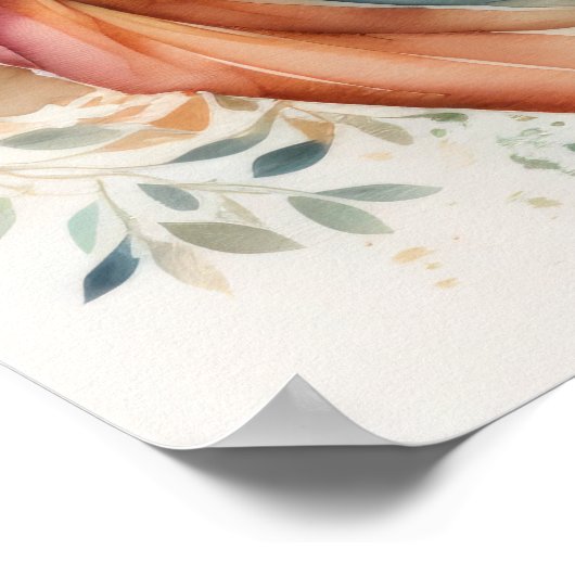 Aquarellmalerei auf Papageifisch II Poster (Ecke)