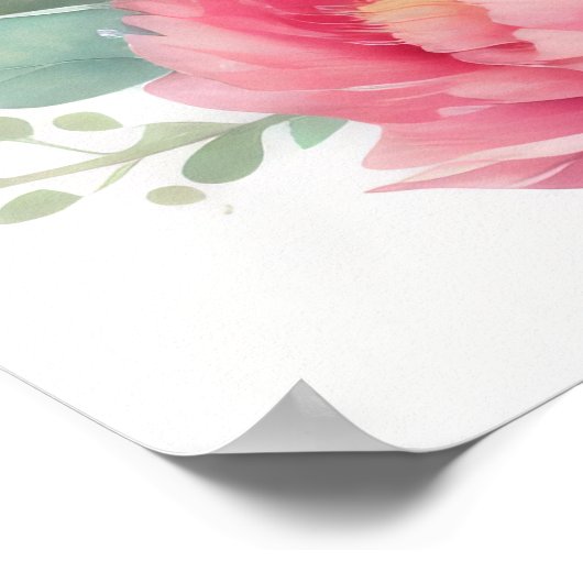 Aquarellmalerei auf Peonies VIII Poster (Ecke)