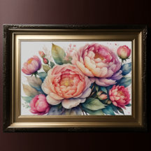 Aquarellmalerei auf Peonies VIII