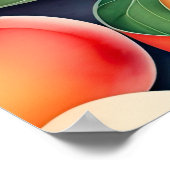 Aquarellmalerei auf Pfirsichen II Poster (Ecke)