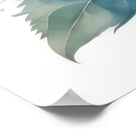 Aquarellmalerei auf rosafarbenen Peonies II Poster (Ecke)