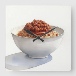Aquarellmalerei auf Spaghetti Quadratische Wanduhr