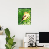 Aquarellmalerei auf Sparrow Bird in Tree Poster (Heimbüro)