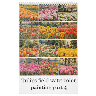 Aquarellmalerei auf Tulips 4 Kalender