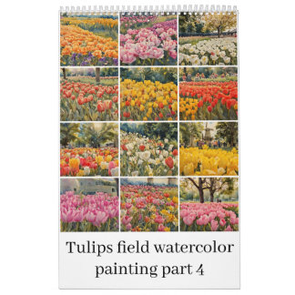 Aquarellmalerei auf Tulips 4 Kalender