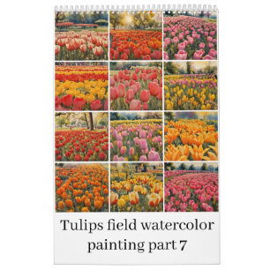 Aquarellmalerei auf Tulips 7 Kalender