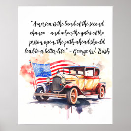 Aquarellmalerei auf Vintage Car Poster