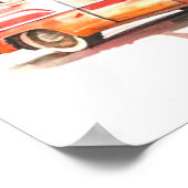 Aquarellmalerei auf Vintage Car Poster (Ecke)