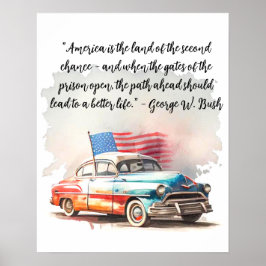 Aquarellmalerei auf Vintage Car Poster