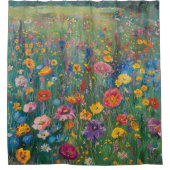 Aquarellmalerei auf Wildblume Duschvorhang (Vorderseite)