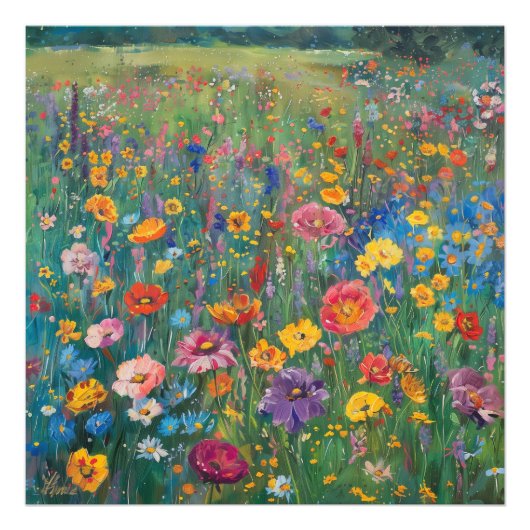 Aquarellmalerei auf Wildblume Fotodruck (Vorne)