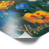 Aquarellmalerei auf Wildblume Fotodruck (Ecke)