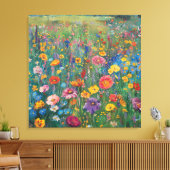 Aquarellmalerei auf Wildblume Leinwanddruck (Insitu (Wohnzimmer))