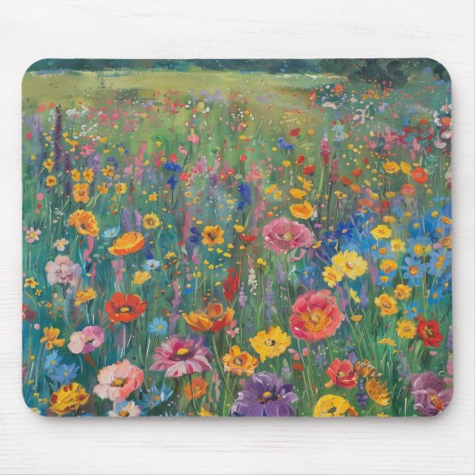 Aquarellmalerei auf Wildblume Mousepad (Vorne)