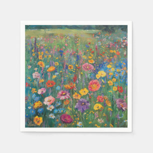 Aquarellmalerei auf Wildblume Serviette