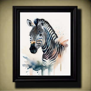 Aquarellmalerei auf Zebra 5:4 Poster