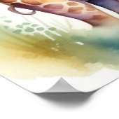 Aquarellmalerei Baby Giraffe Kinderzimmer 5:4 Poster (Ecke)