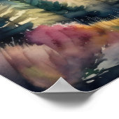 Aquarellmalerei Berglandschaft Poster (Ecke)