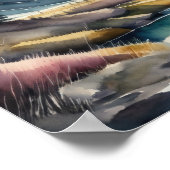 Aquarellmalerei Berglandschaft Poster (Ecke)