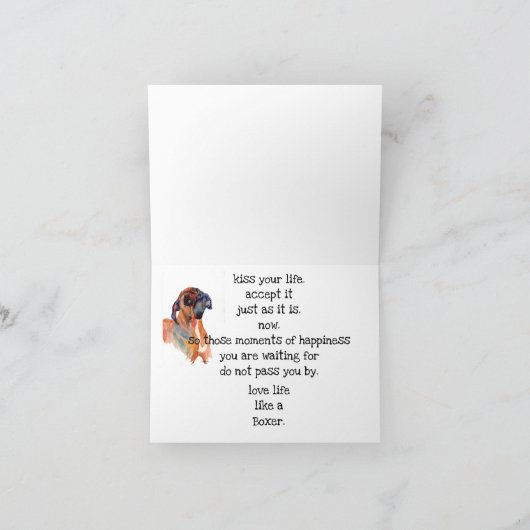 Aquarellmalerei Boxerinspiration#2 Weihnachtskarte Dankeskarte (Innenseite)