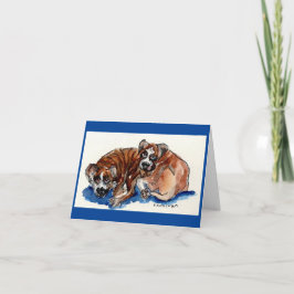 Aquarellmalerei Boxers & inspirierende Phrase Dankeskarte