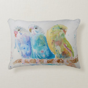 Aquarellmalerei Budgie Vogel Dekorkissen Dekokissen