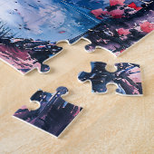 Aquarellmalerei chinesischer Sakura Puzzle (Seite)