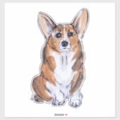 Aquarellmalerei Corgi sumie Aufkleber (Blatt)