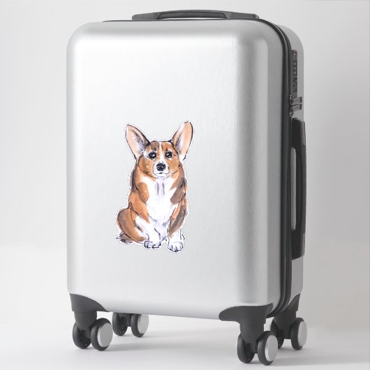Aquarellmalerei Corgi sumie Aufkleber (Koffer)