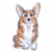 Aquarellmalerei Corgi sumie Aufkleber (Vorderseite)