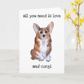 Aquarellmalerei Corgi sumie Karte (Gelbe Blume)