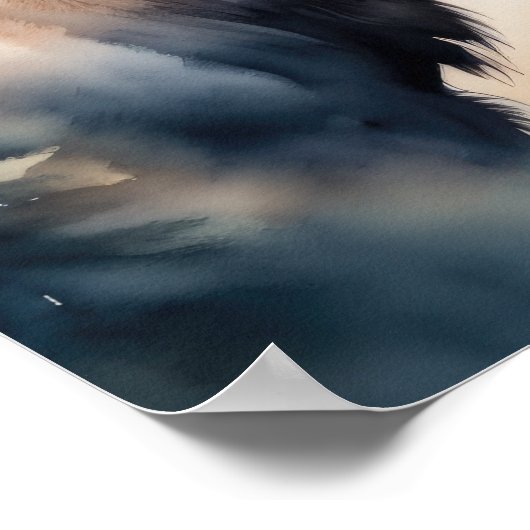 Aquarellmalerei der Elche Poster (Ecke)