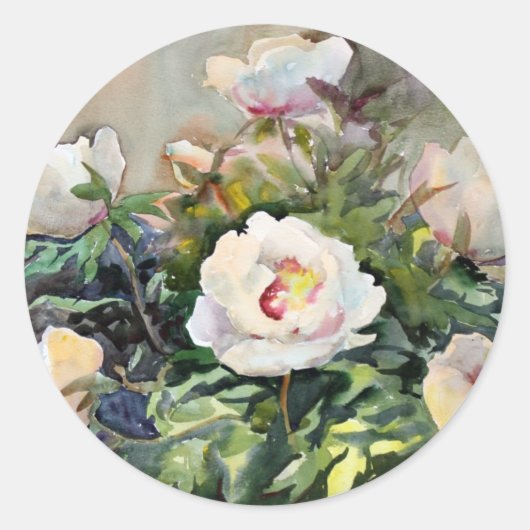 Aquarellmalerei der schönen Blume Runder Aufkleber (Vorderseite)
