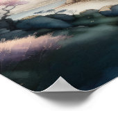 Aquarellmalerei des antiken japanischen Dorfes Poster (Ecke)