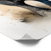 Aquarellmalerei des Elefanten 1:1 Poster (Ecke)