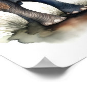 Aquarellmalerei des Elefanten 1:1 Poster (Ecke)