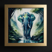 Aquarellmalerei des Elefanten 1:1 Poster