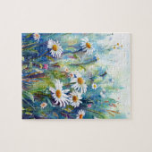 Aquarellmalerei des Gänseblümchenfeldes Puzzle (Horizontal)