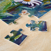Aquarellmalerei des Gänseblümchenfeldes Puzzle (Seite)