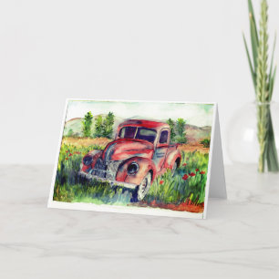 Aquarellmalerei des LKW von OLD Montana Karte