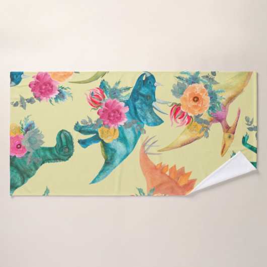 Aquarellmalerei Dinosaurier Muster. Nahtlose Beine Badehandtuch (Badehandtuch)