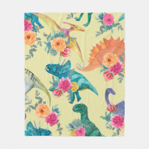 Aquarellmalerei Dinosaurier Muster. Nahtlose Beine Fleecedecke