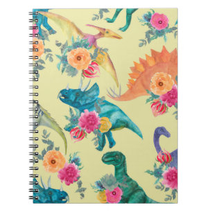 Aquarellmalerei Dinosaurier Muster. Nahtlose Beine Notizblock