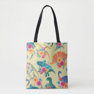 Aquarellmalerei Dinosaurier Muster. Nahtlose Beine Tasche