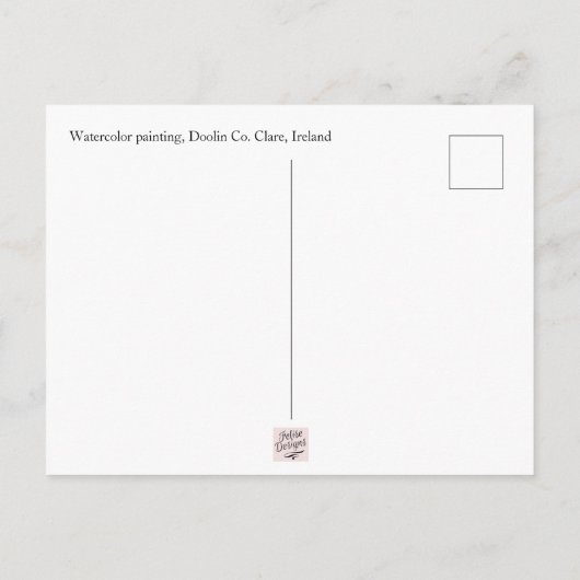 Aquarellmalerei, Doolin, Grafschaft Clare Postkarte (Rückseite)